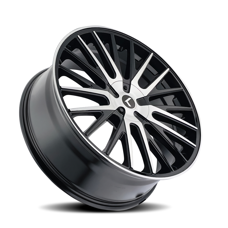 Kraze KR185 Double Down 22x8.5 / 5x115/120 BP / 38mm Offset / 74.1mm Hub Gloss Black Machined Wheel