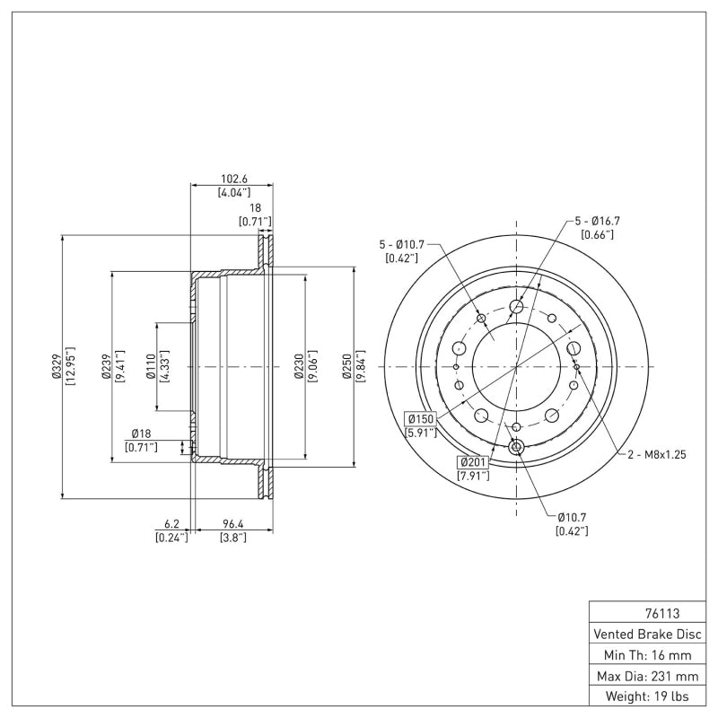 DFC 98-07 Lexus LX470 Rear Brake Rotor
