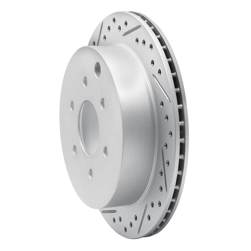 R1 05-25 Nissan XTerra Rear Left Drilled & Slotted Geo-Carbon Rotor