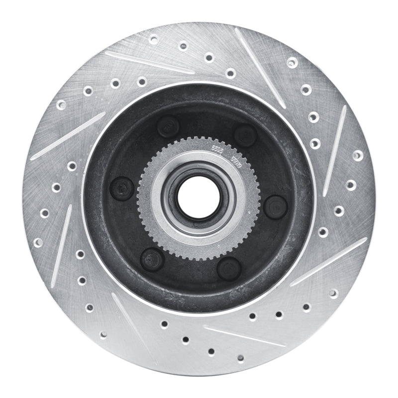 R1 94-02 Chevrolet Express 2500 Front Left Drilled & Slotted Silver Brake Rotor
