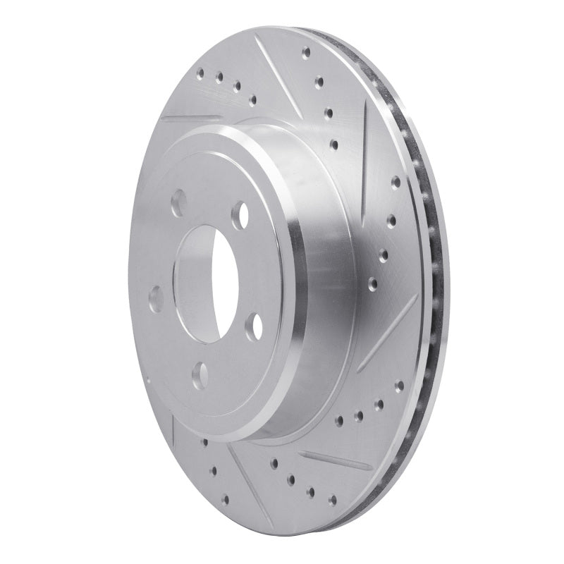 R1 05-23 Chrysler 300 Rear Right Drilled & Slotted Silver Brake Rotor