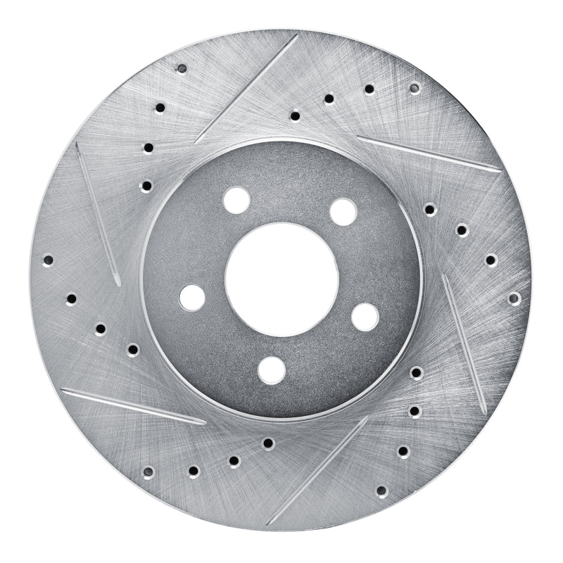 DFC 89-95 Chrysler LeBaron Front Left Drilled & Slotted Silver Brake Rotor