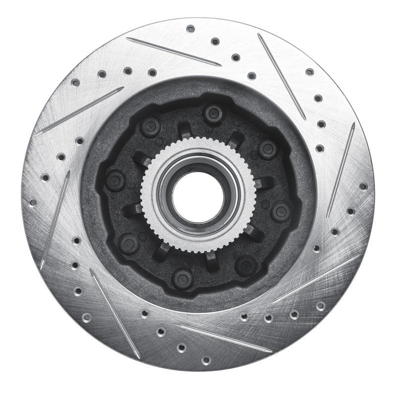 R1 93-95 Chevrolet G30 Front Left Drilled & Slotted Silver Brake Rotor