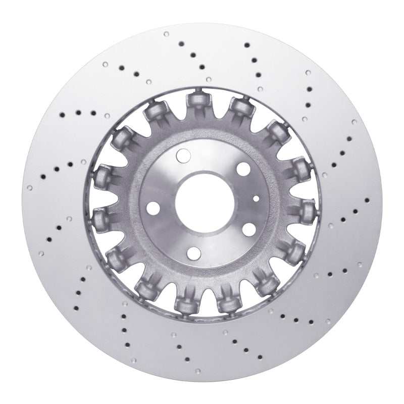 R1 12-13 Audi TT Quattro RS Front Drilled Carbon Alloy GeoMET Rotor
