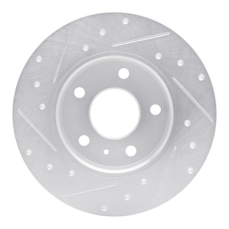 R1 02-08 Chevrolet Zafira (Mexico) Rear Right Drilled & Slotted Silver Brake Rotor