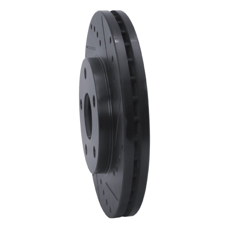 R1 92-95 Toyota MR2 Front Right Drilled & Slotted Black Brake Rotor