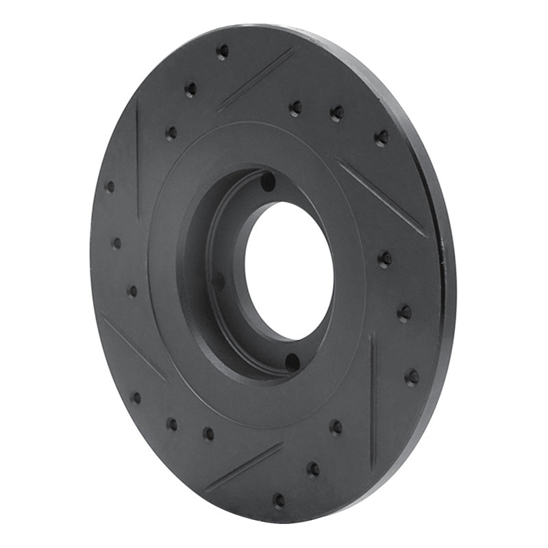 R1 81-84 Toyota STARLET Front Right Drilled & Slotted Black Brake Rotor