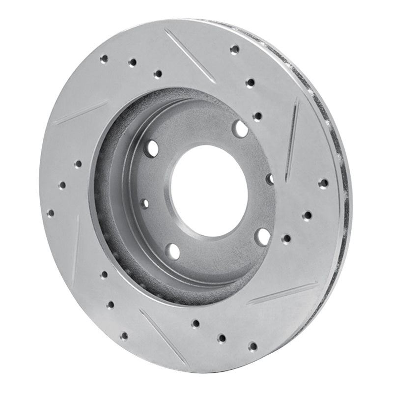 DFC 89-98 Hyundai Sonata Front Left Drilled & Slotted Silver Brake Rotor
