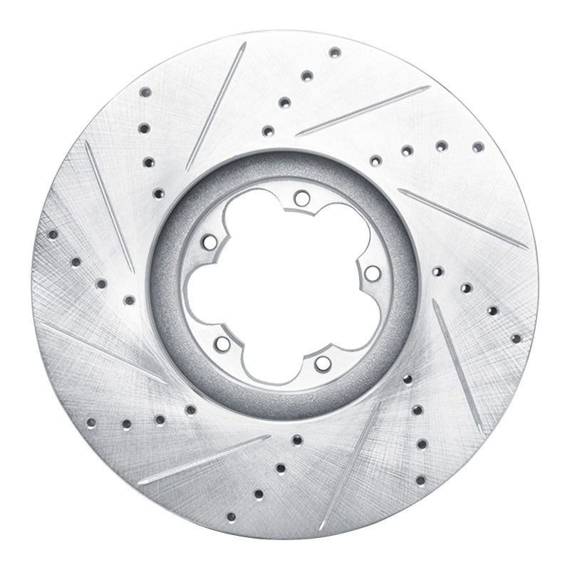 R1 14-19 Ford Transit-150 Front Right Drilled & Slotted Silver Brake Rotor