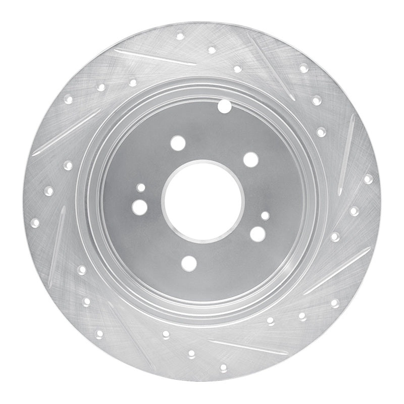 R1 04-11 Mitsubishi Grandis (Mexico) Rear Left Drilled & Slotted Silver Brake Rotor