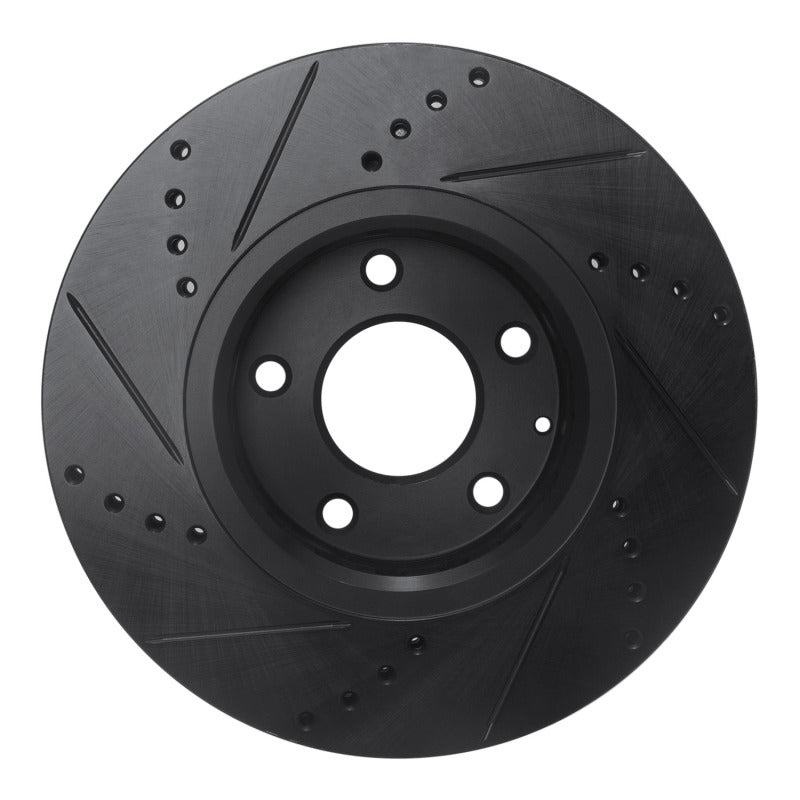 R1 16-25 Mazda 6 Front Right Drilled & Slotted Black Brake Rotor