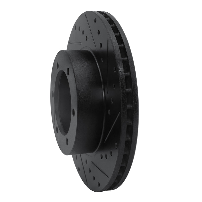 R1 91-98 Toyota 4Runner Front Right Drilled & Slotted Black Brake Rotor