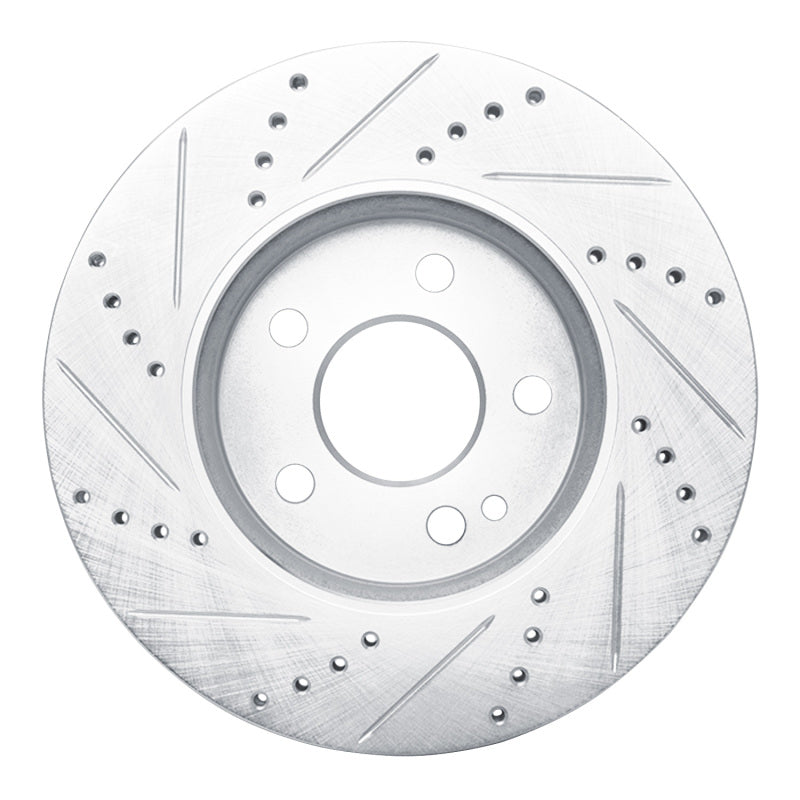 R1 06-11 Mercedes-Benz B200 Front Right Drilled & Slotted Silver Brake Rotor