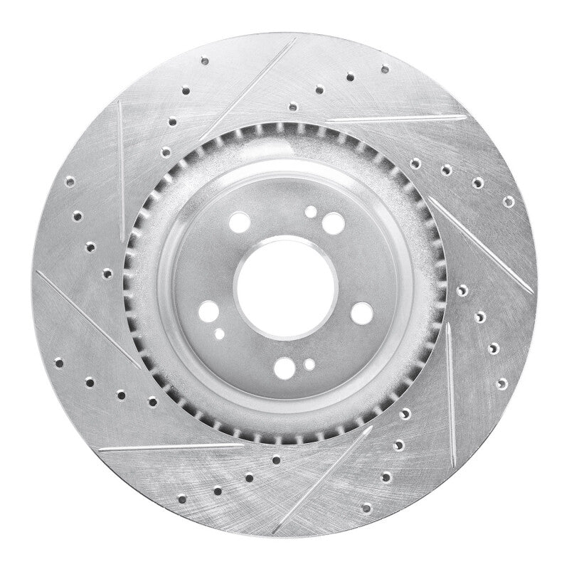 DFC 21-25 Genesis GV60 Front Right Drilled & Slotted Silver Brake Rotor