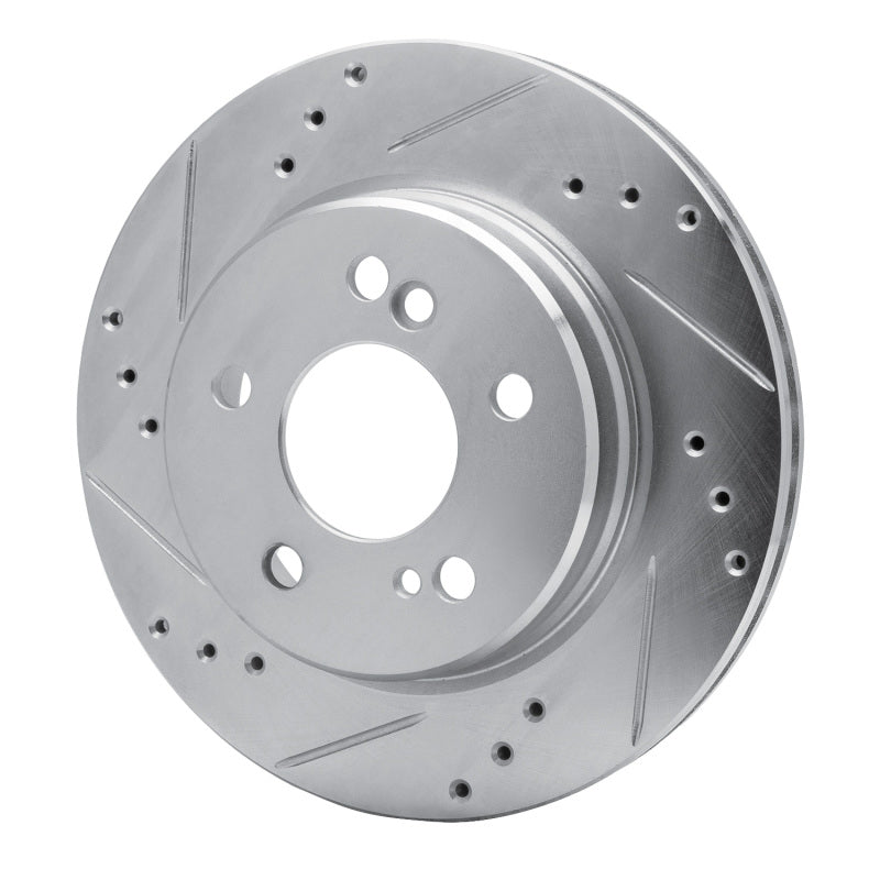 R1 92-94 Mercedes-Benz 500E Rear Left Drilled & Slotted Silver Brake Rotor