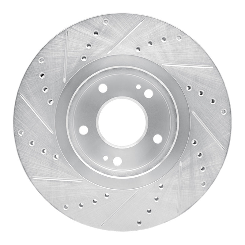 DFC 04-11 Hyundai Azera Front Right Drilled & Slotted Silver Brake Rotor