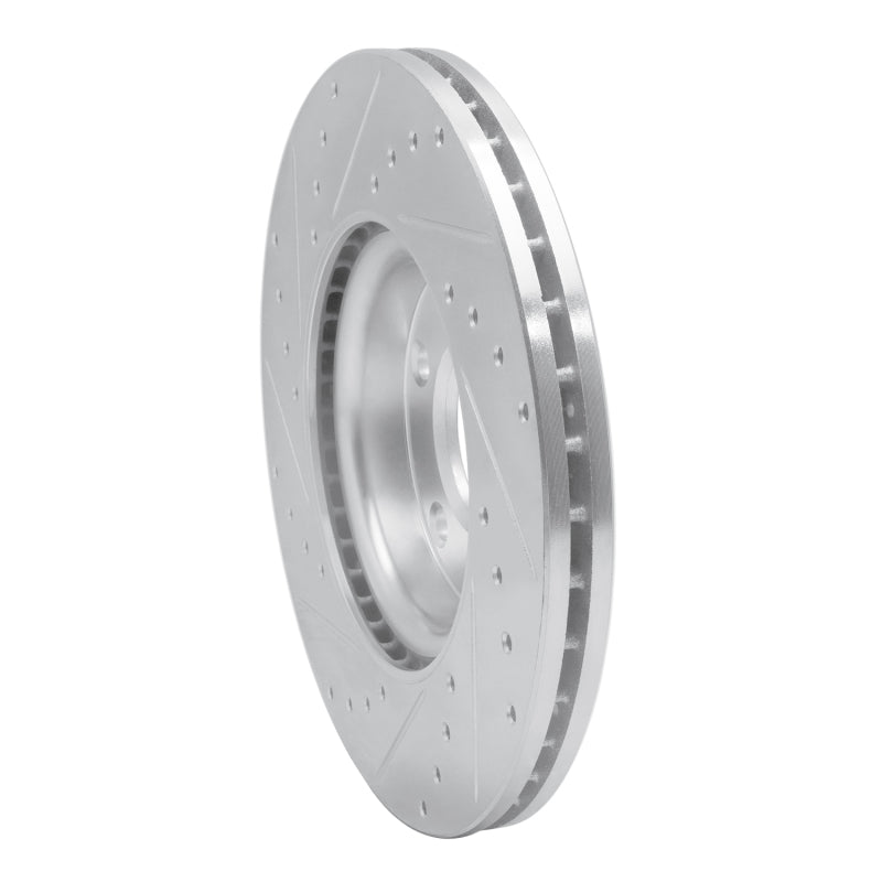 R1 04-15 Mazda 3 Front Right Drilled & Slotted Silver Brake Rotor