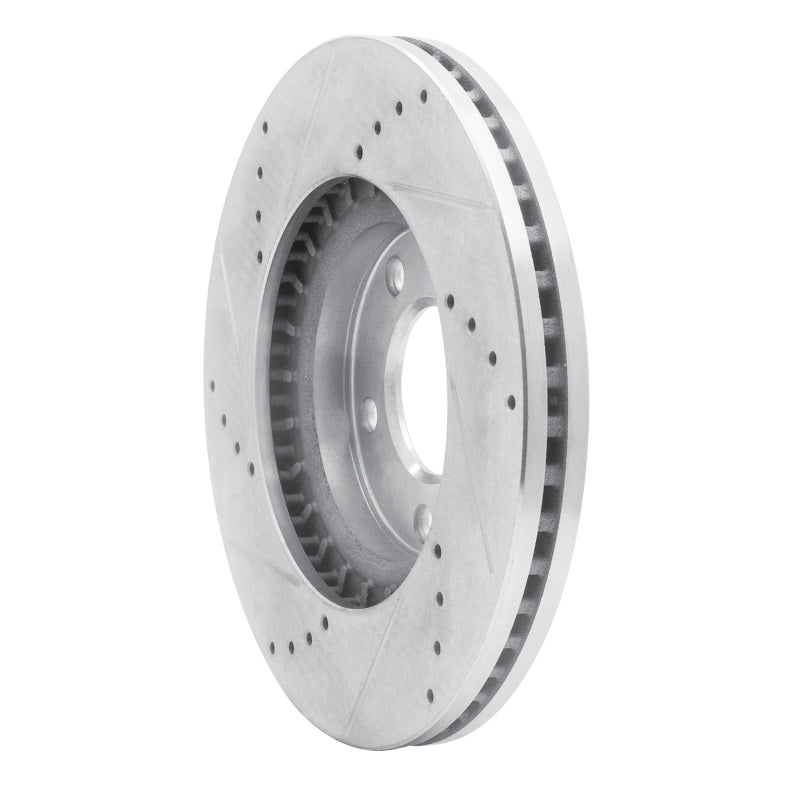 R1 07-08 Ford Edge Front Right Drilled & Slotted Silver Brake Rotor