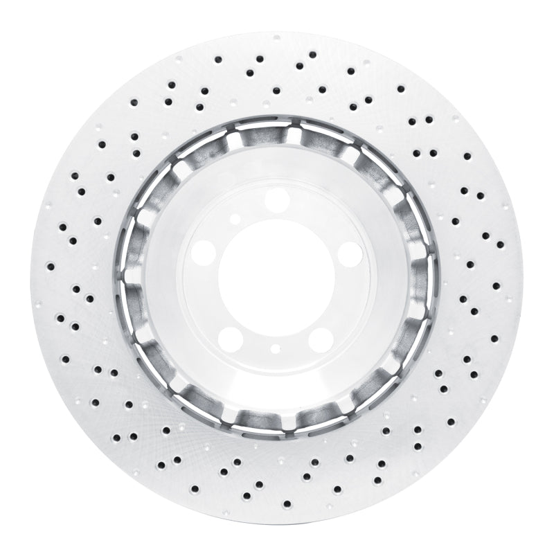 R1 13-19 Porsche 911 Right Front Drilled Carbon Alloy GeoMET Rotor