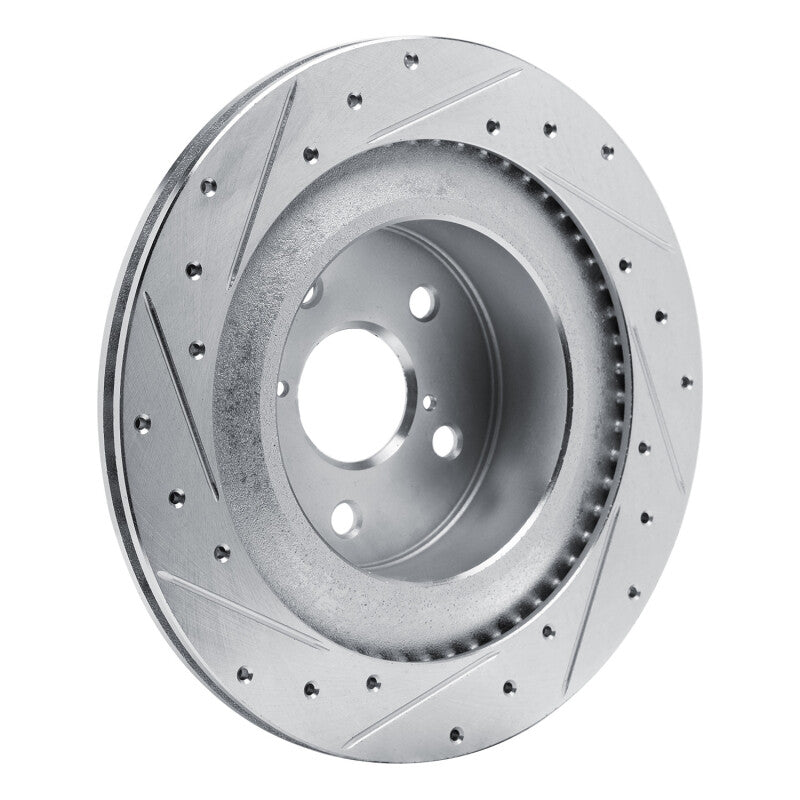 R1 21-22 Lexus RC300 Rear Right Drilled & Slotted Silver Brake Rotor