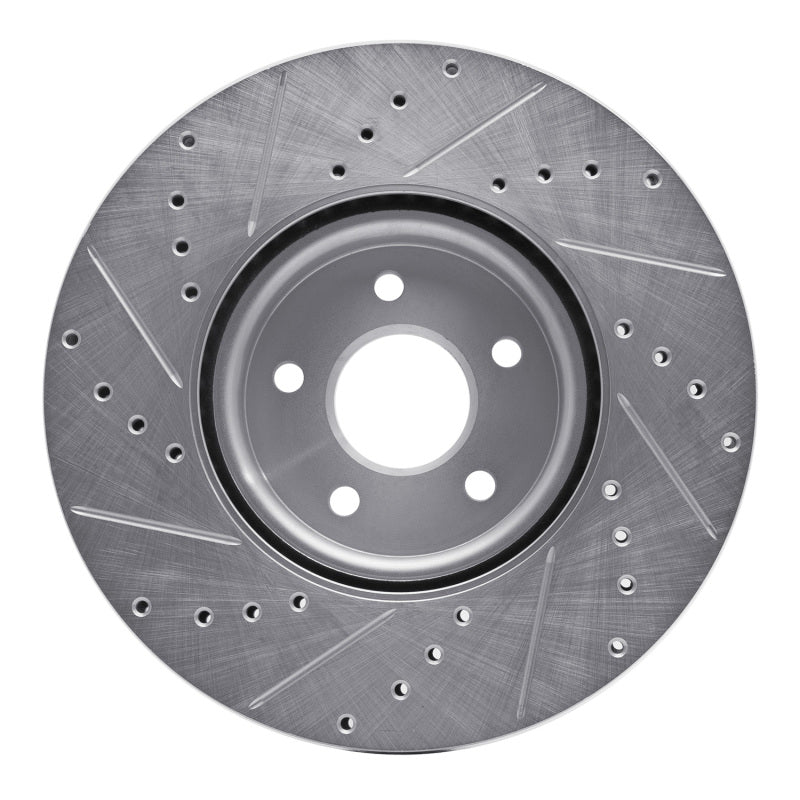 R1 04-19 Ford Escape Front Right Drilled & Slotted Silver Brake Rotor