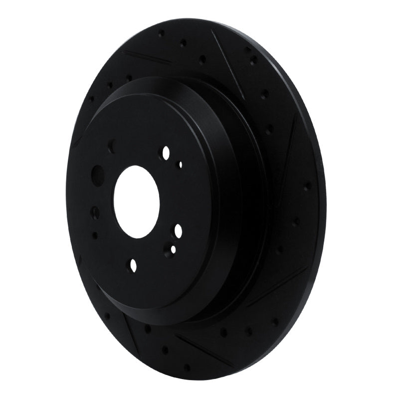 R1 14-16 Acura MDX Rear Right Drilled & Slotted Black Brake Rotor
