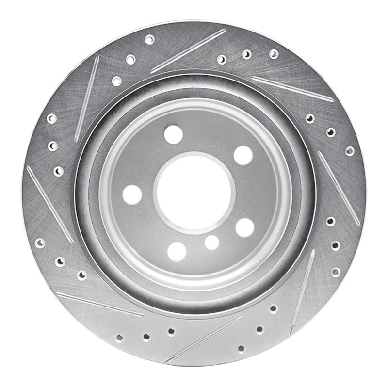 R1 16-26 BMW 228I xDrive Gran Coupe Rear Right Drilled & Slotted Silver Brake Rotor