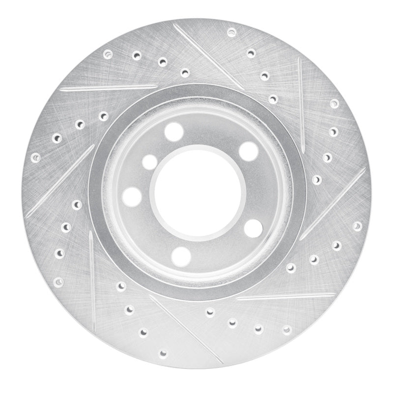R1 11-16 Mini Cooper Countryman Front Left Drilled & Slotted Silver Brake Rotor