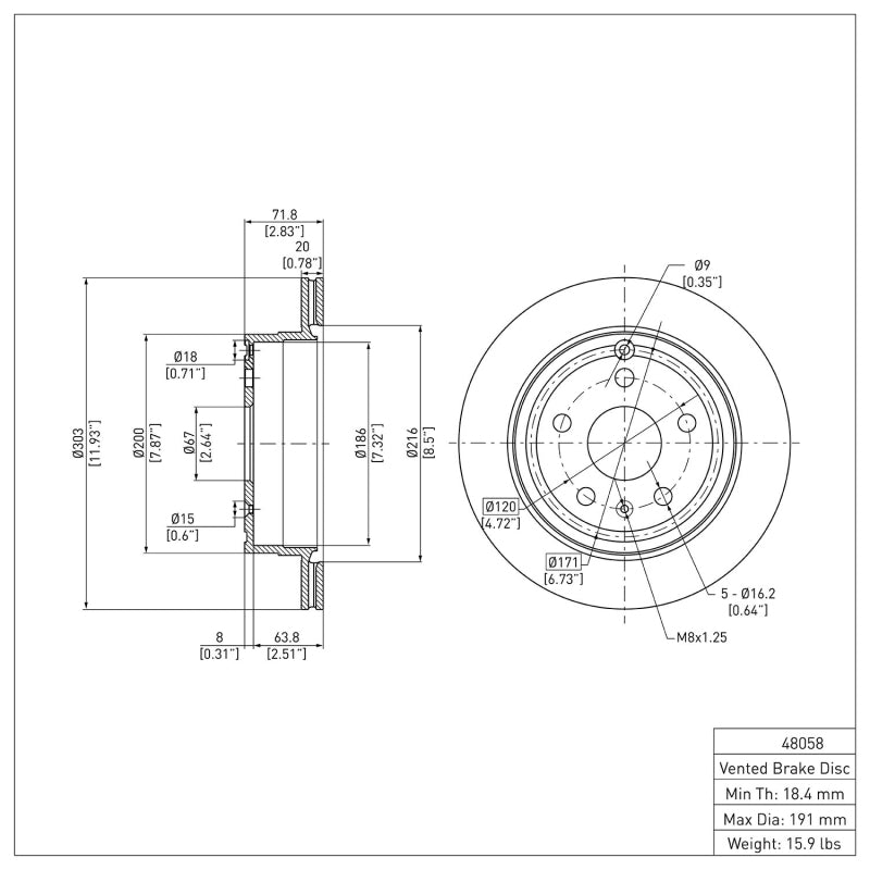 R1 2010-2017 Chevrolet Equinox Rear Brake Rotor