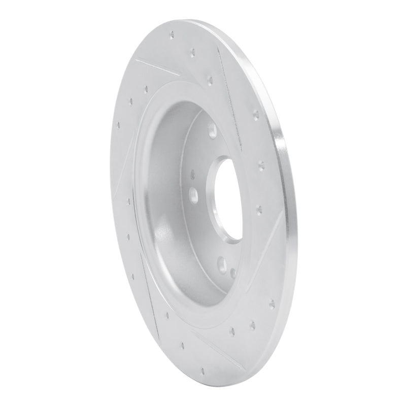 R1 16-16 Honda CR-Z Rear Left Drilled & Slotted Silver Brake Rotor