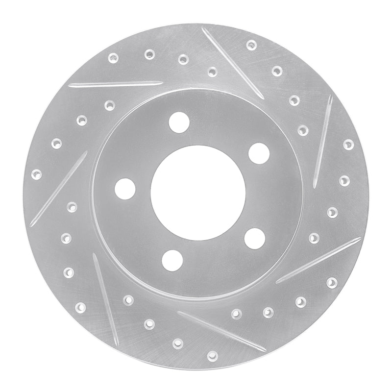R1 93-97 Chrysler CONCORDE Front Right Drilled & Slotted Silver Brake Rotor