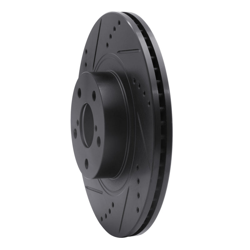 R1 04-25 Scion FR-S Front Left Drilled & Slotted Black Brake Rotor