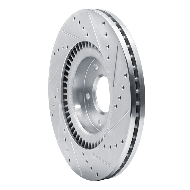 R1 17-20 Kia Cadenza Front Left Drilled & Slotted Silver Brake Rotor