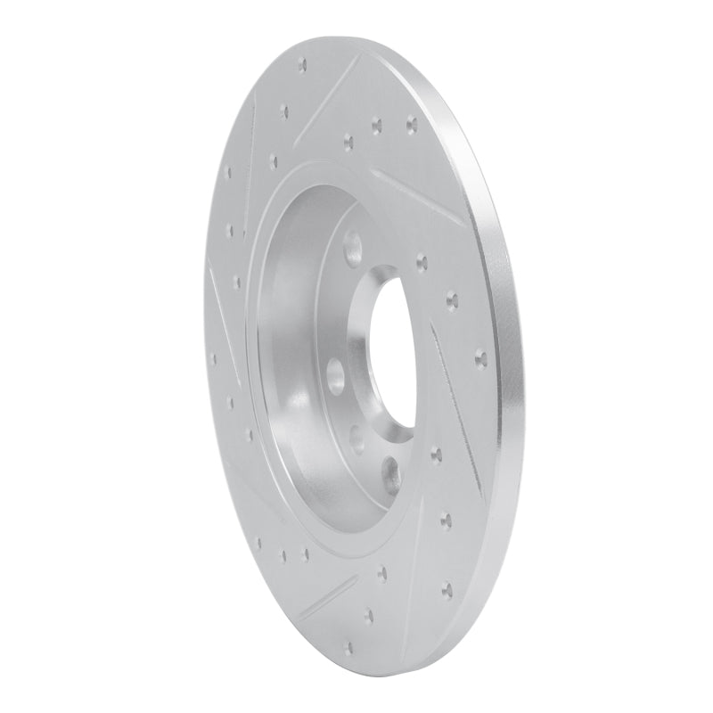 R1 96-00 Volkswagen EuroVan Rear Right Drilled & Slotted Silver Brake Rotor
