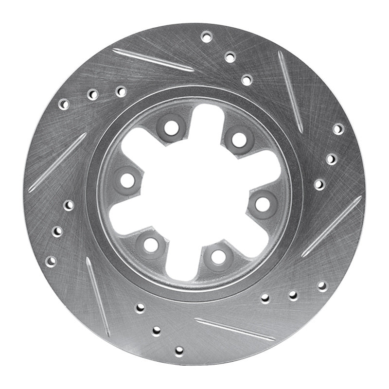 DFC 85-97 Nissan Pickup Hardbody Front Left Drilled & Slotted Silver Brake Rotor