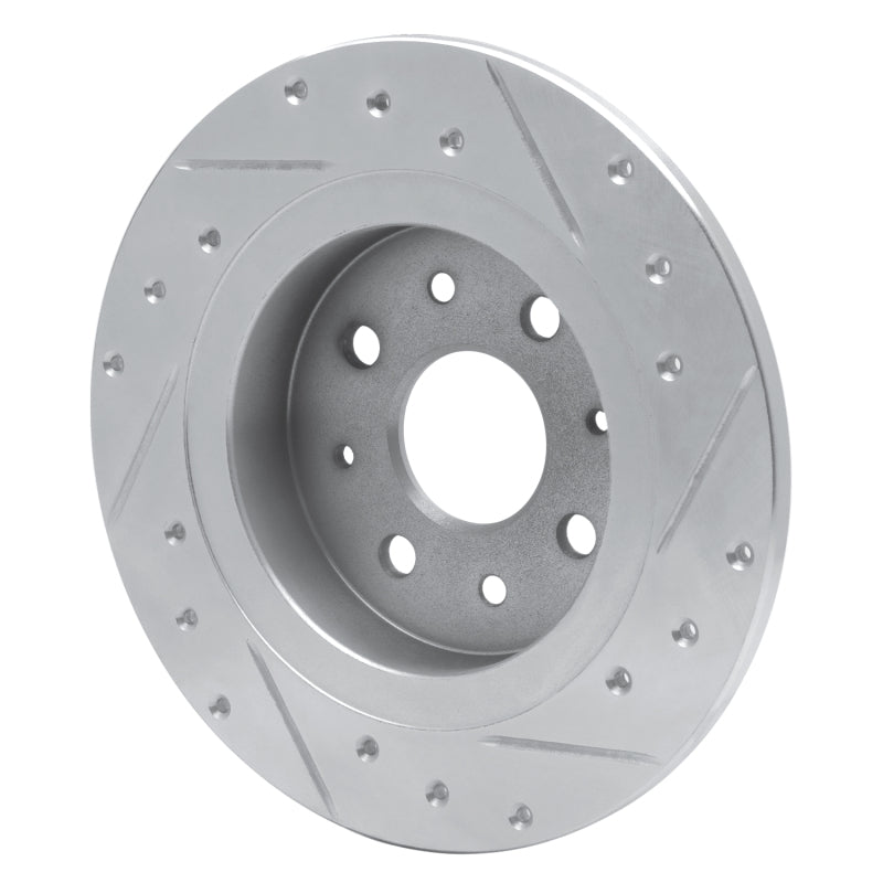 R1 98-03 Kia SEPHIA Rear Left Drilled & Slotted Silver Brake Rotor