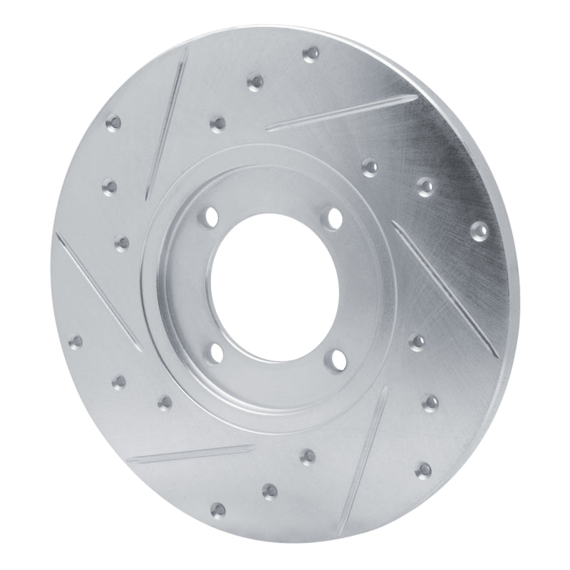 DFC 76-81 Toyota Celica Front Right Drilled & Slotted Silver Brake Rotor