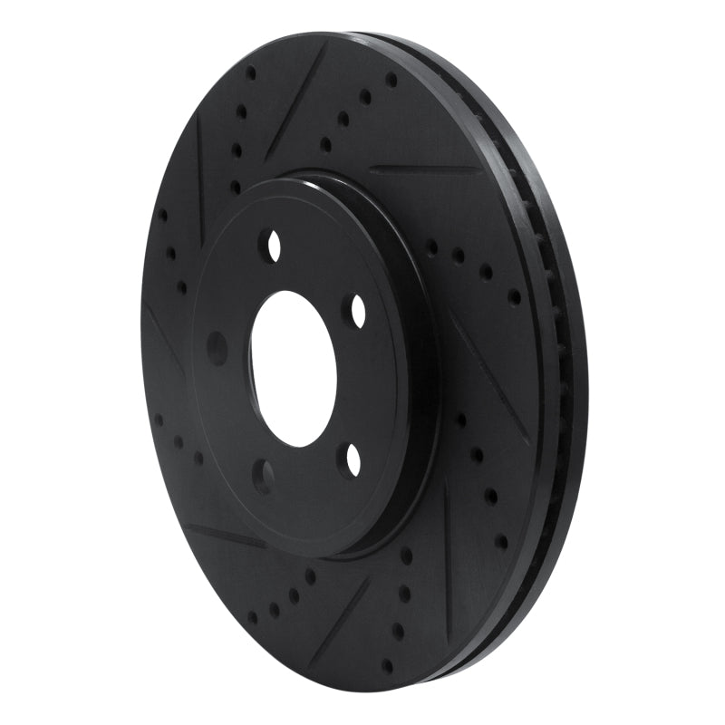 R1 03-11 Ford Crown Victoria Front Left Drilled & Slotted Black Brake Rotor