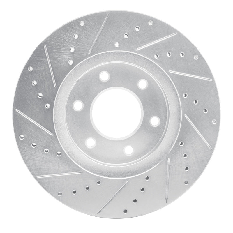 R1 06-09 Chevrolet Trailblazer Front Right Drilled & Slotted Silver Brake Rotor