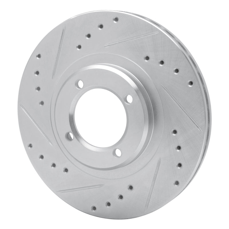 DFC 85-88 Toyota Cressida Front Left Drilled & Slotted Silver Brake Rotor