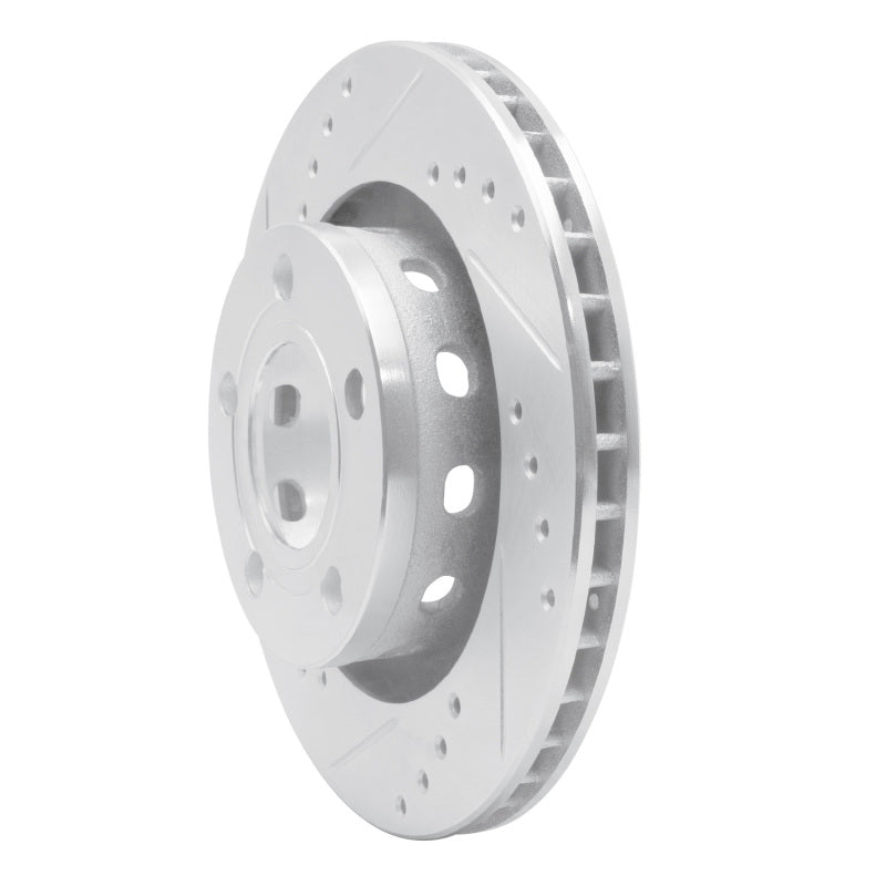R1 99-05 Audi A6 Quattro Rear Left Drilled & Slotted Silver Brake Rotor