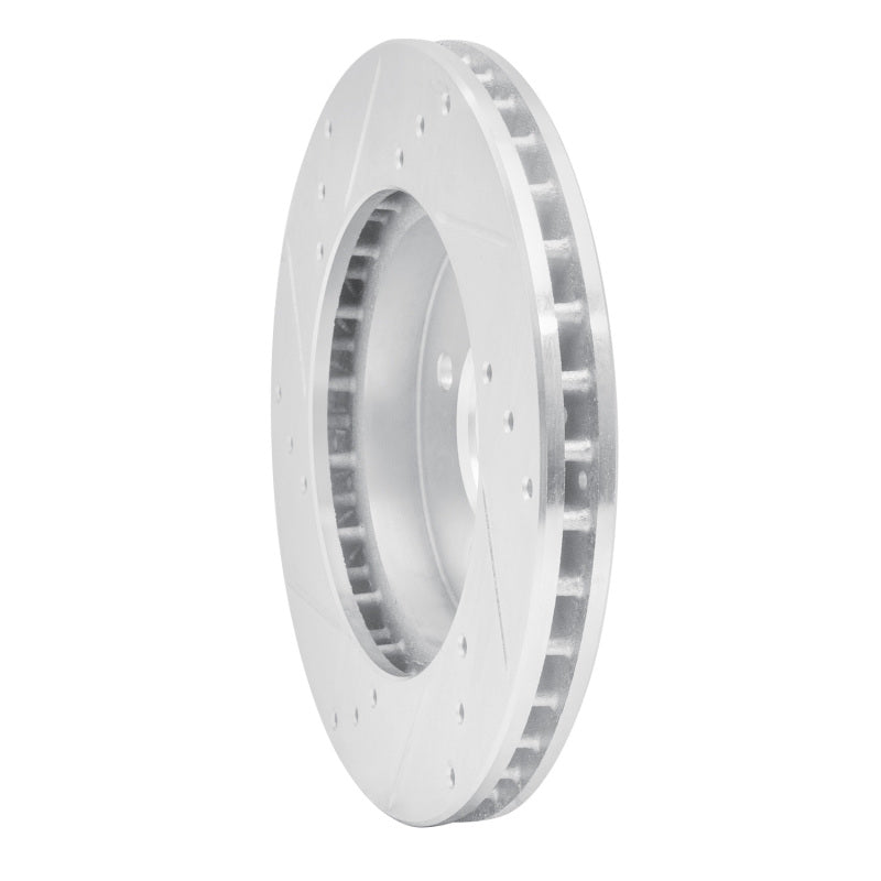 DFC 98-07 Mitsubishi Mirage Front Right Drilled & Slotted Silver Brake Rotor