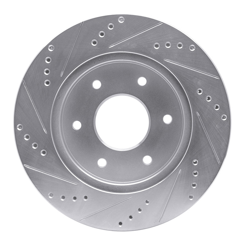 DFC 04-05 Infiniti QX56 Front Right Drilled & Slotted Silver Brake Rotor
