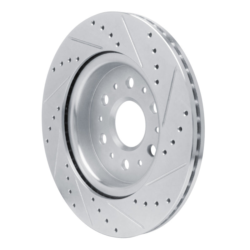 R1 17-25 Buick Enclave Rear Left Drilled & Slotted Silver Brake Rotor