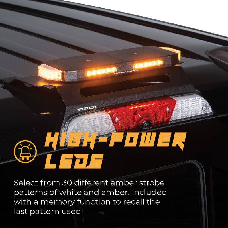 Putco 48In Universal 48In Tri Color Hornet Light (Amber/Blue/White) - LED Stealth Rooftop Strobe Bar