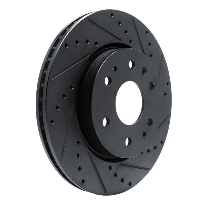 R1 23-25 Chevrolet Colorado Front Right Drilled & Slotted Black Brake Rotor
