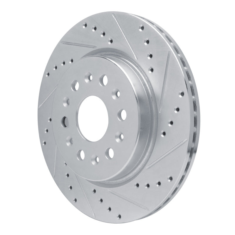 R1 17-25 Buick Enclave Rear Right Drilled & Slotted Silver Brake Rotor