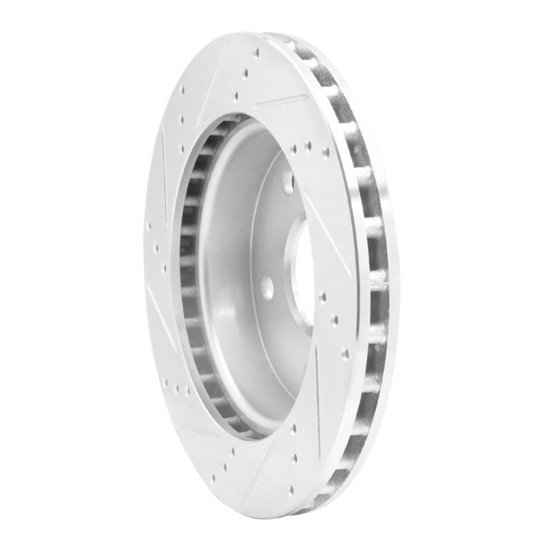 R1 05-11 Dodge Dakota 4WD Front Right Drilled & Slotted Silver Brake Rotor
