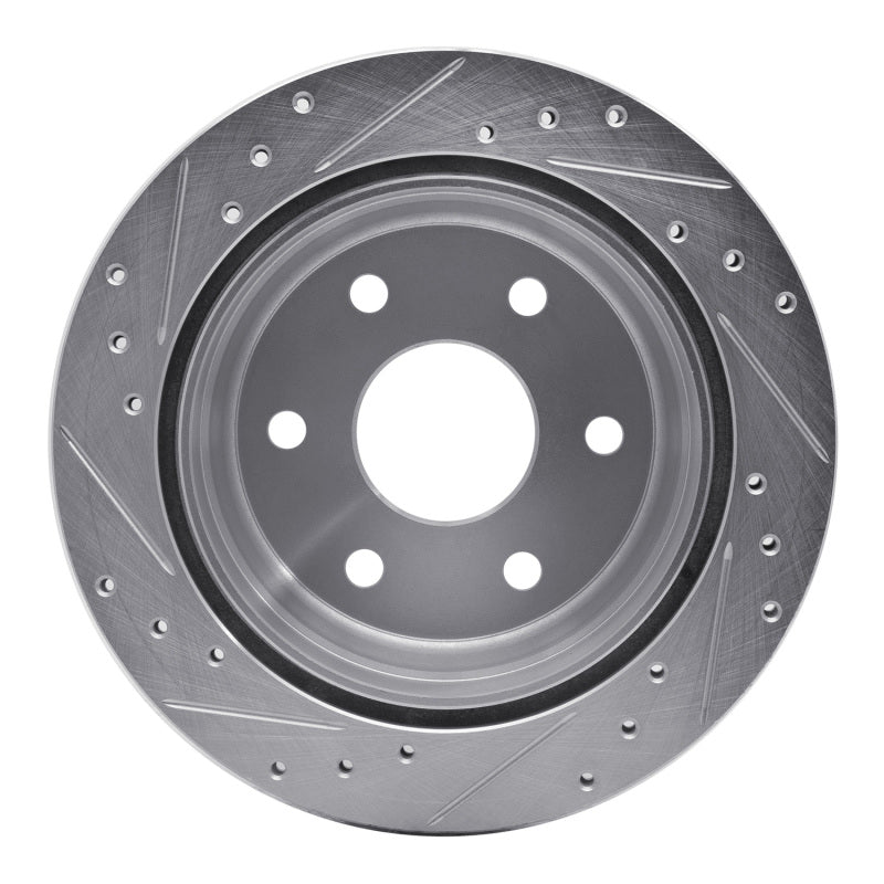 DFC 99-07 Chevrolet Silverado 1500 HD Rear Right Drilled & Slotted Silver Brake Rotor