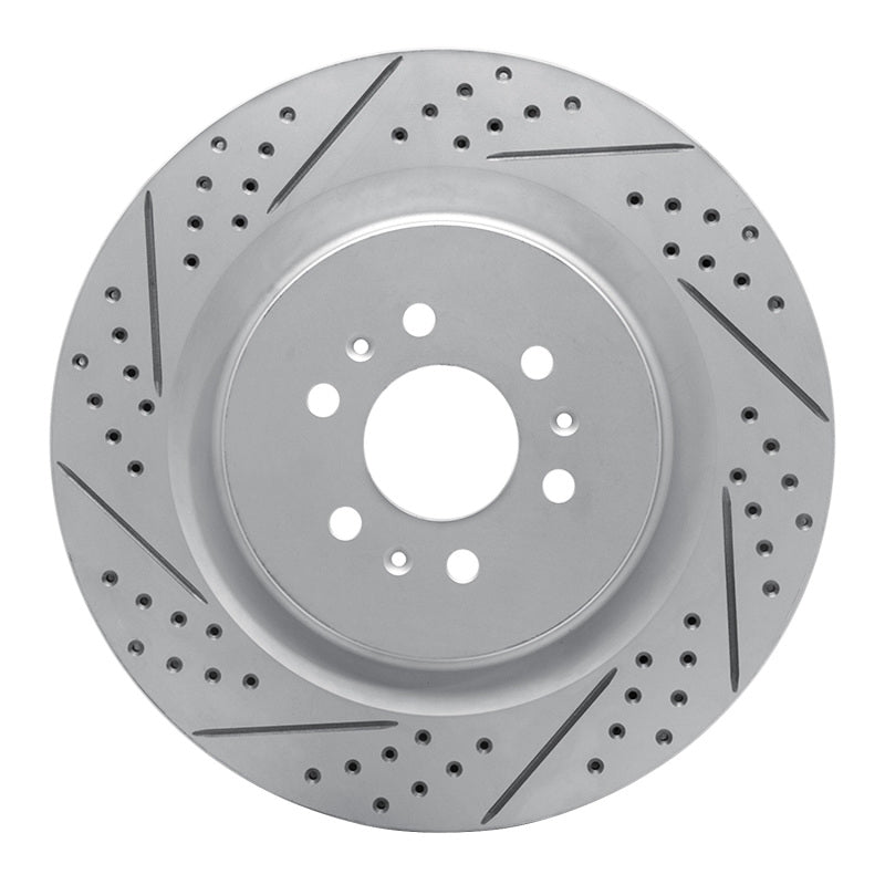 R1 04-11 Cadillac Cts Rear Left Drilled & Slotted Geo-Carbon Rotor